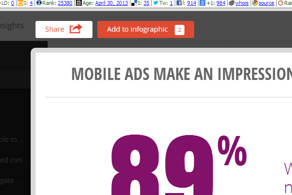 Click on 'Add to infographic'