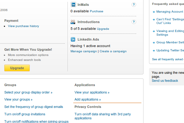 Click on 'View your applications »'