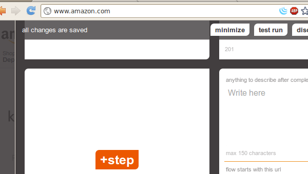 click on '+step' to create steps and complete flow