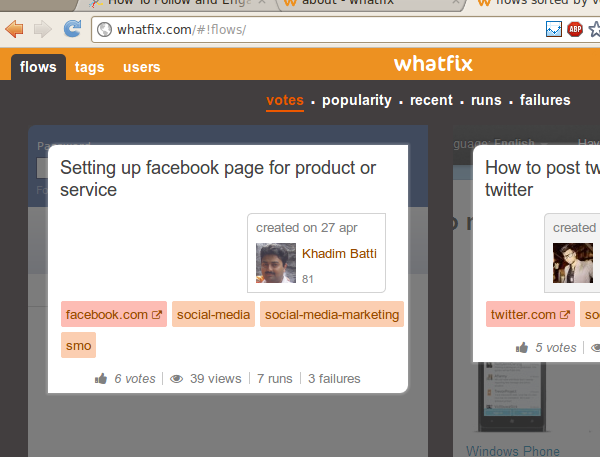 click on tag to see list of flows with that tag
